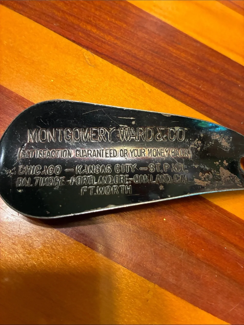 Montgomery Ward Vintage Metal Shoe Horn - Black